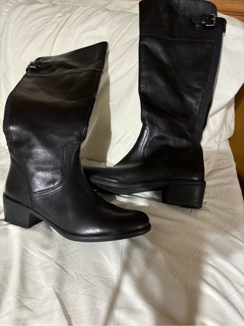 EUC! Bussola Black Leather Knee-High Riding Boots with Buckle